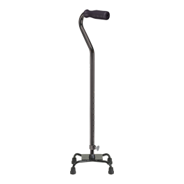 Black Offset Small Base Quad Cane